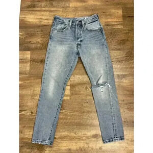 Levi's 501 S Selvedge White Oak Cone Jeans Women's 26X28 Button Fly Blue Denim